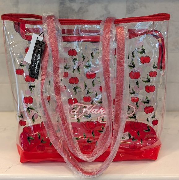 NWT Ed Hardy Red Cherry Print Tote Bag - Picture 2 of 10